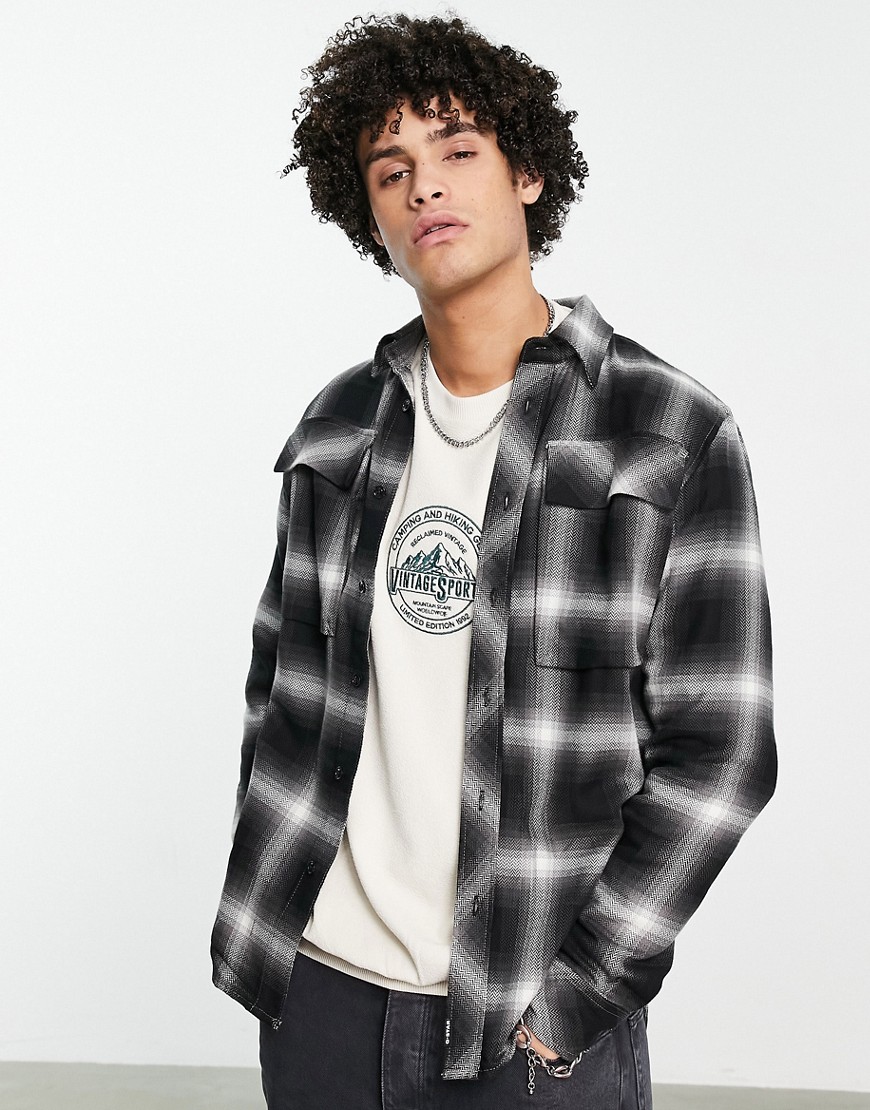 G-Star heritage flannel checked shirt in black