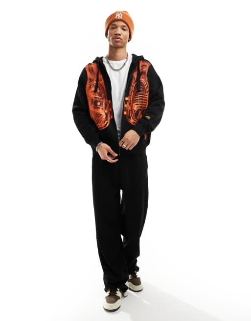 G-Star – Kapuzenjacke in Schwarz mit Reißverschluss und Archiv