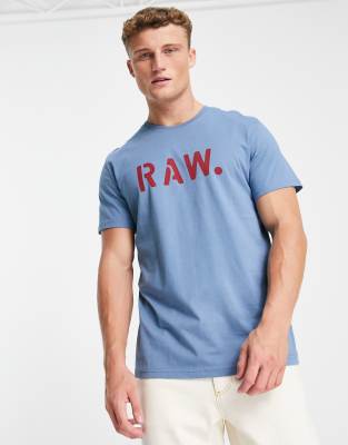 G-Star large logo t-shirt in light blue - ASOS Price Checker