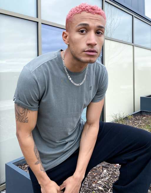 G-Star – Lash – Grå t-shirt med upprullade ärmar