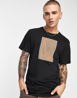 Lash RAW relaxed fit t-shirt with front graphics in black