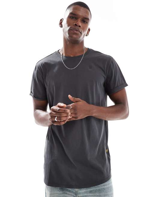 G-Star lash t-shirt in overdyed black with chest and back