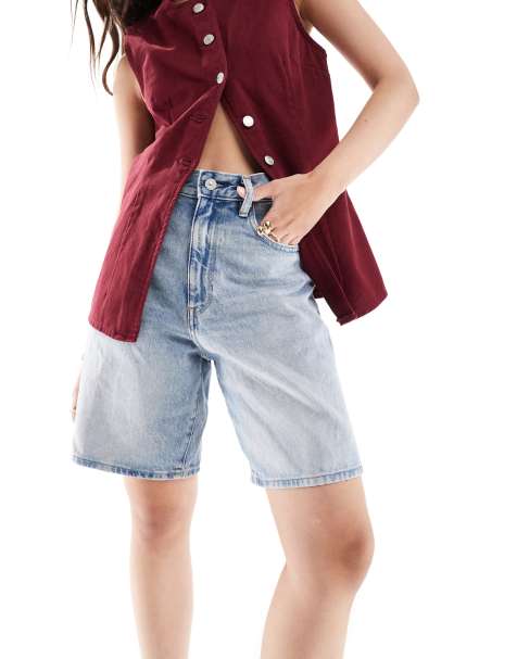 G-Star – Locker geschnittene Jeans-Shorts in blauer Vintage-Waschung mit weitem Bein - view 1