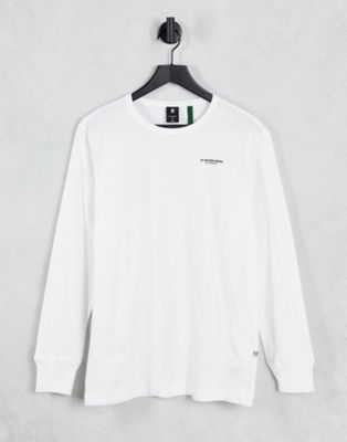 G-Star long sleeve t-shirt with small logo in white