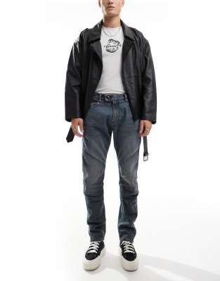 G-Star - Moto 3D - Slim fit-jeans i vintage-blå vask - view 1