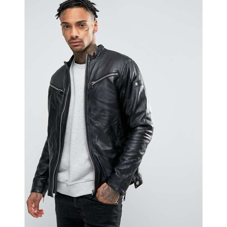 G star outlet leather jacket