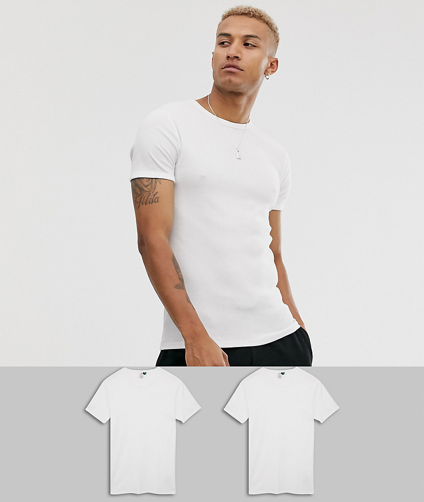 G-Star organic cotton tonal logo slim fit 2-pack T-shirts in white
