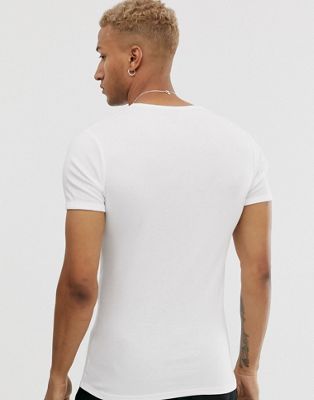 T-shirts unis G-Star organic - Lot de 2 t-shirts ajustés en coton avec logo ton sur ton - Blanc
