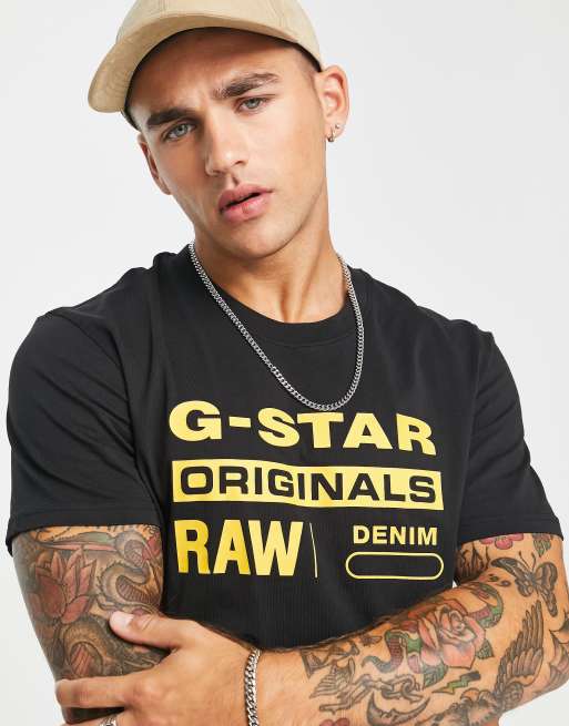 G-Star Originals logo cotton t-shirt in black
