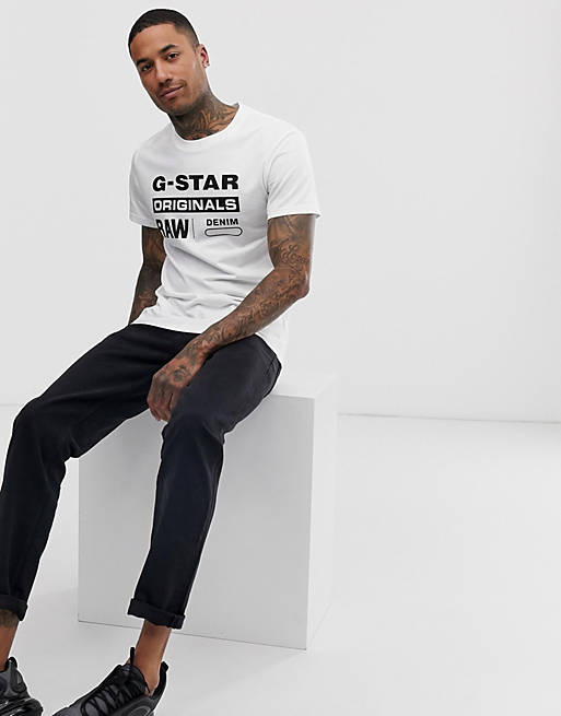  G-Star Originals logo organic cotton t-shirt in white 