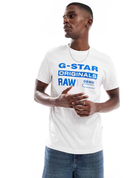 G-Star Originals – T-Shirt in Weiß mit Logoprint auf der Vorderseite - view 1