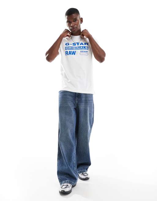 G-Star originals t-shirt in white with logo front print, 3 of 4