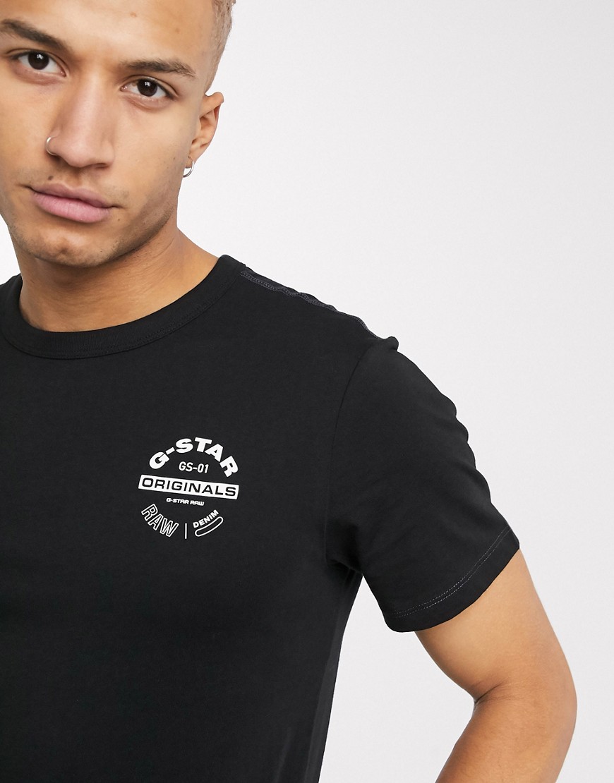 G-Star Originals - T-shirt nera con logo a cerchio-Nero
