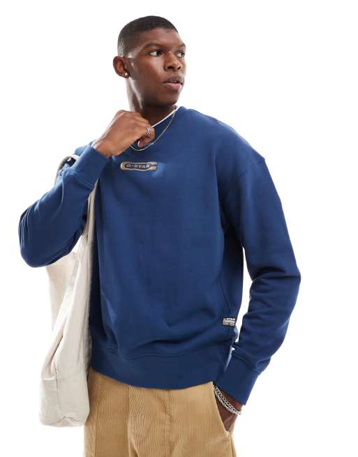 Dark blue oversized sweatshirt clearance