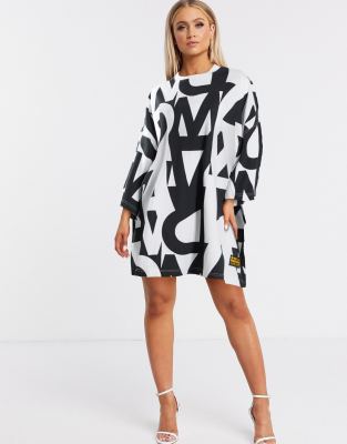 G-Star oversized t-shirt dress in mono 