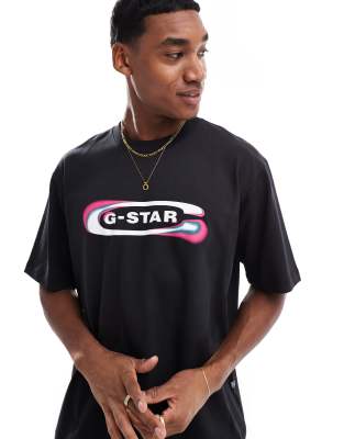 G-Star G-Star oversized t-shirt in black with gradient old skool logo print