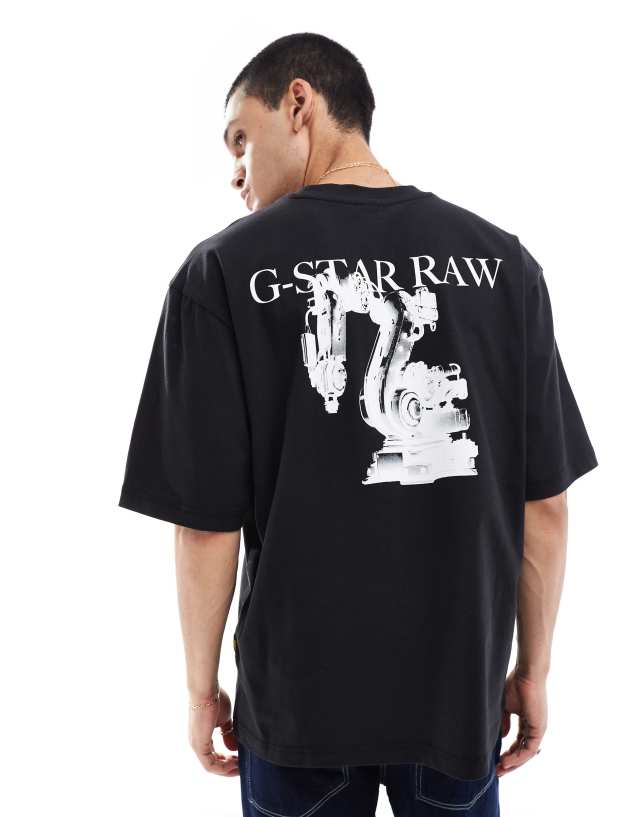 G-Star - oversized t-shirt in black with industry logo chest and back print