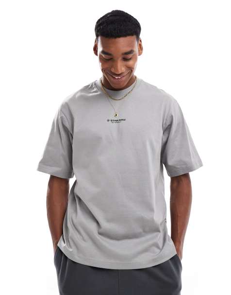 G-Star oversized t-shirt in slate grey with centre chest logo print - view 1