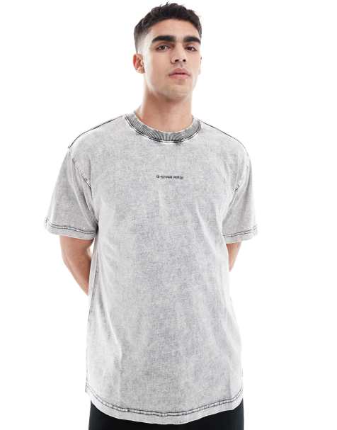G-Star - Oversized T-shirt met logoprint in het midden in zwart - view 1