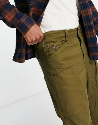 Pantalons cargo G-Star - Pantalon cargo zippé à poche 3D - Kaki