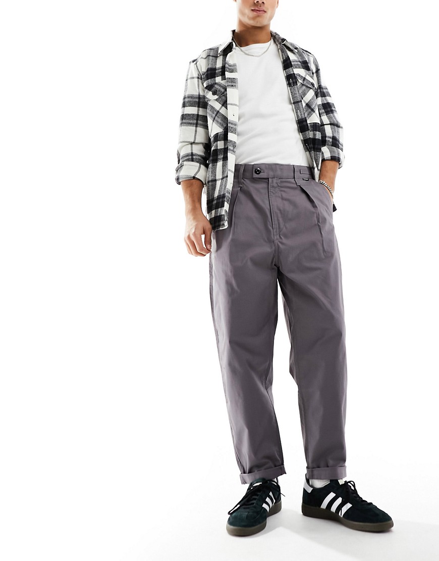 G-star Pleated Chino Relaxed Fit Pants In Gray