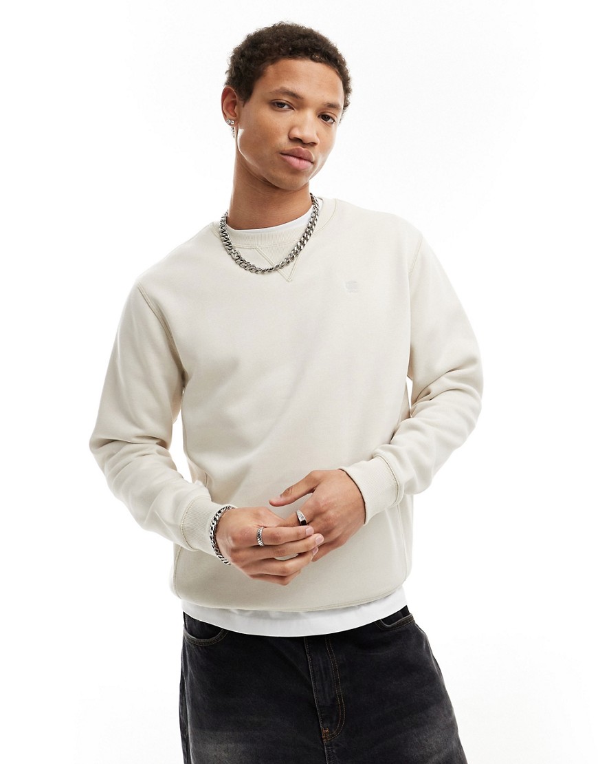 G-star premium core sweatshirt in off white