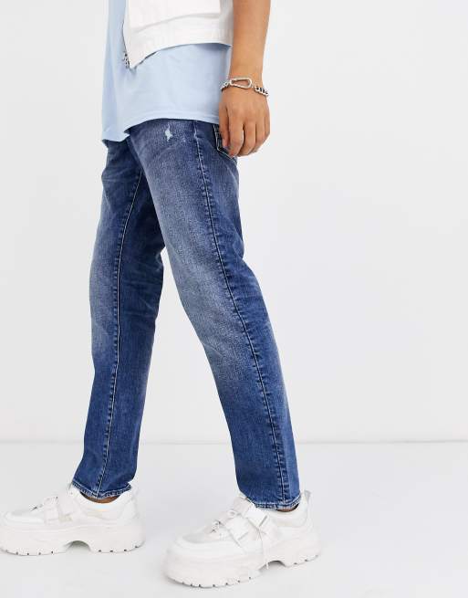 G-Star - Radar - Rechte jeans met rits en smaltoelopende pasvorm in lichte wassing