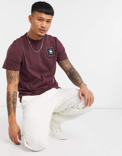 Burgundy g star clearance shirt