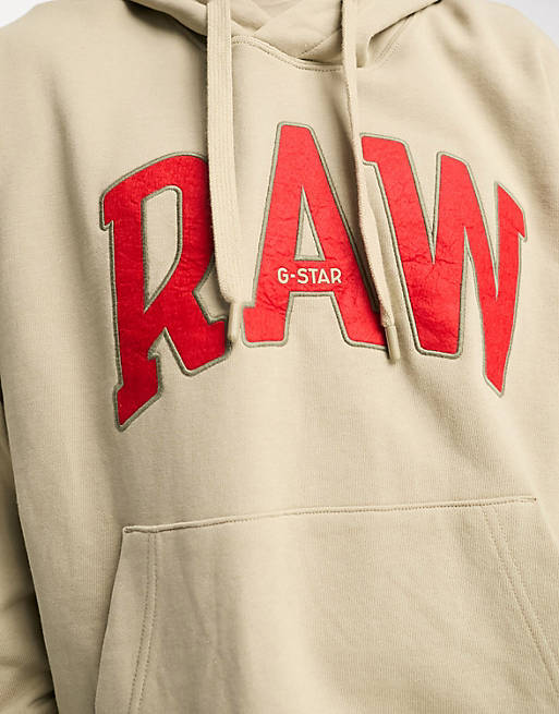 G-Star Raw oversized university hoodie in beige | ASOS