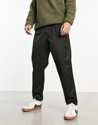 relaxed fit worker chinos in black