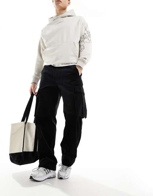 G-Star – Renato – Gerade geschnittene Cargohose aus schwarzem Cord