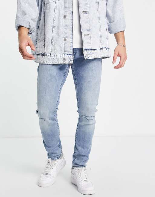 G-Star distressed jean in light wash |