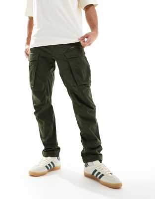 rovic 3d tapered cargo pants in khaki-Green