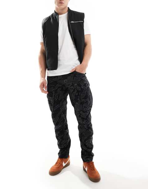 G-Star - Rovic - Regular-fit toelopende cargobroek met camouflageprint in zwart - view 1
