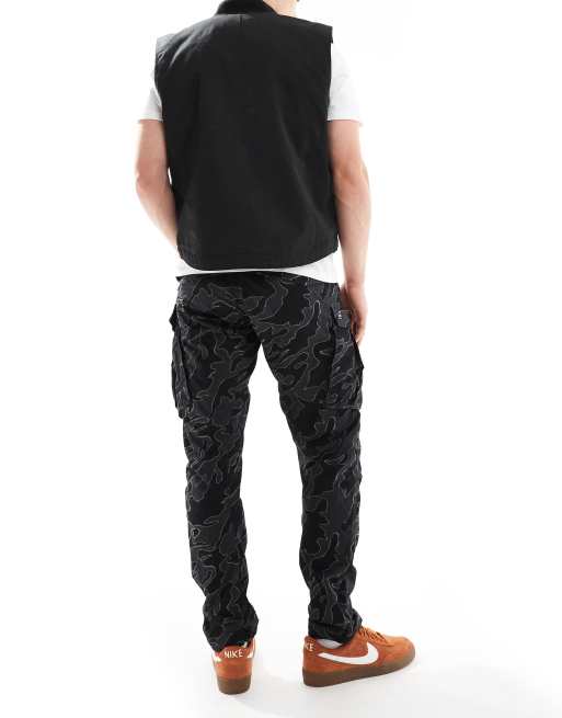 G Star rovic regular tapered cargo trousers in black camo ASOS