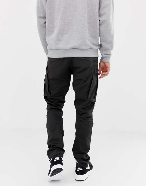 G-Star Rovic tapered fit zip 3D cargo pants in black, 2 of 4