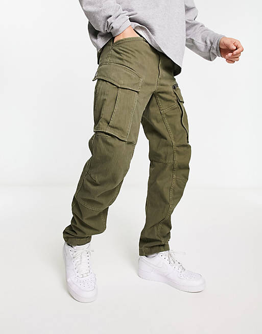 G-Star Rovic zip 3D regular tapered fit pants in khaki | ASOS