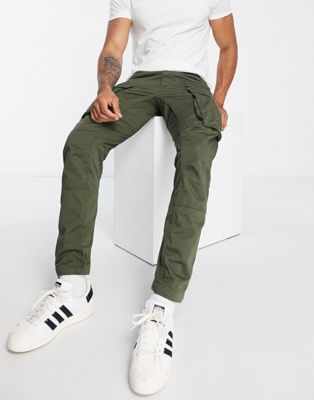 Rovic Zip 3D straight tapered fit pants in khaki-Green