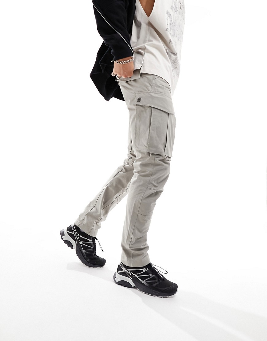 G-Star rovic zip 3D tapered cargo trouser in beige-Grey