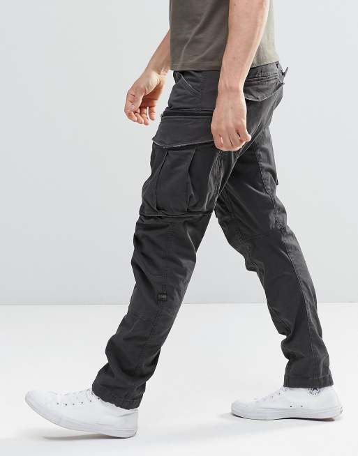 3D Regular Tapered Cargo Pants, Grey