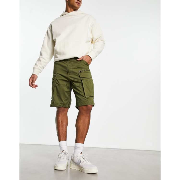 Rovic zip detail relaxed fit shorts olive | ASOS