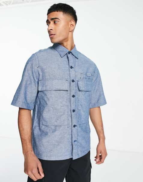 mens denim shirts short sleeve