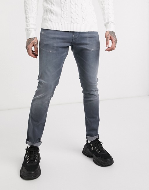 G-Star skinny fit jeans with abrasions in grey