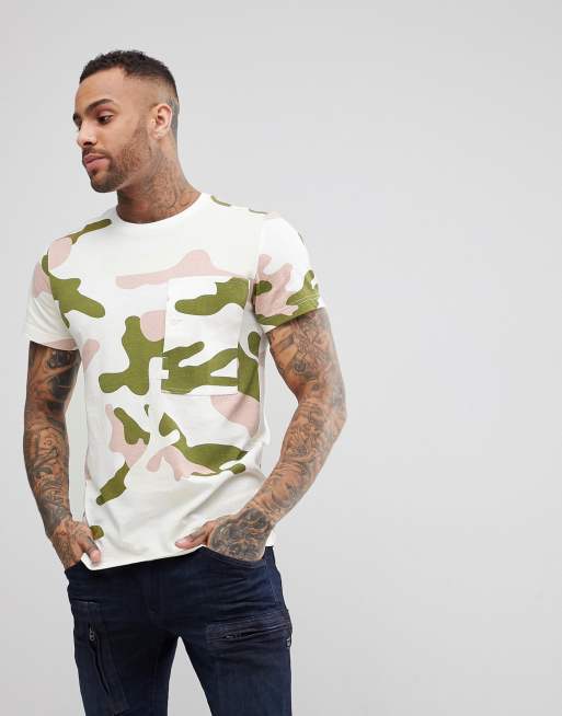 G Star Stalt Camo T Shirt Large Pocket