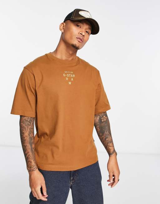 G Star Stencil center oversized t shirt in dark beige