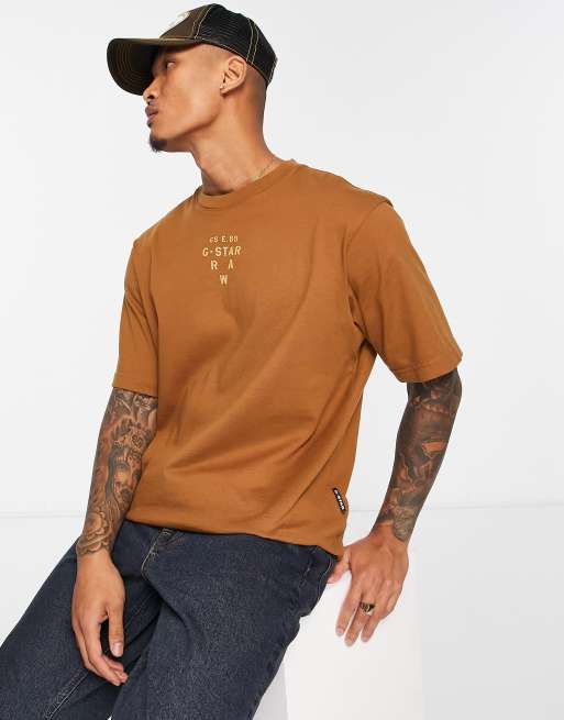 G-Star Stencil centre oversized t-shirt in dark beige