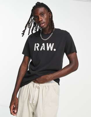 G-Star stencil Raw t-shirt with front text  in black