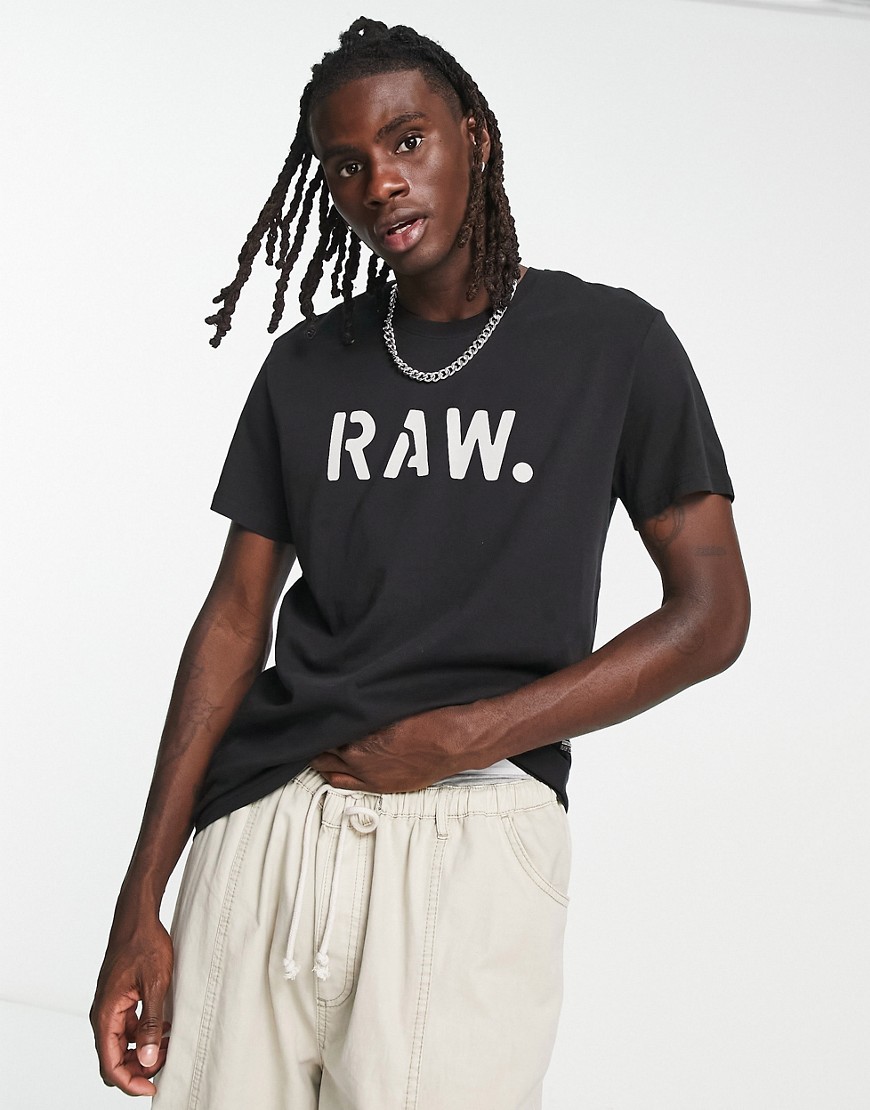 G-Star stencil Raw t-shirt with front text in black