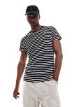 G-Star striped t-shirt in black and white