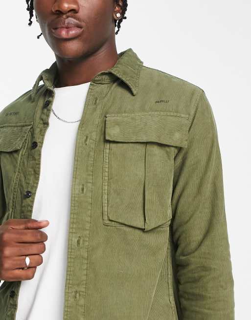 G Star Submarine regular fit long sleeve shirt in olive green ASOS